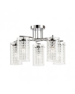 Endon Alda 5 Light Chrome and Crystal Semi-Flush Fitting ALDA-5CH